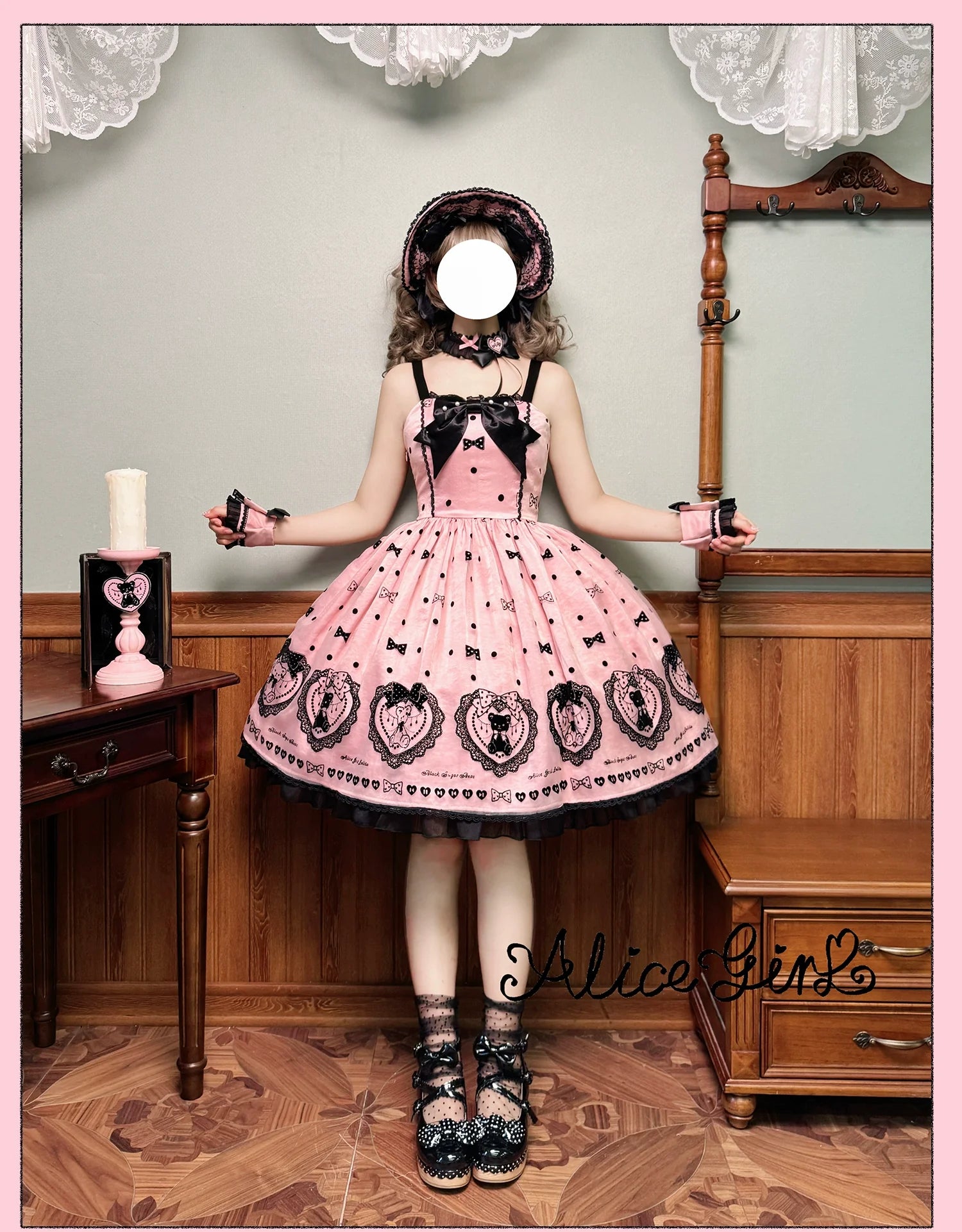 Alice Girl - Brown Sugar Bear - Printed Sweet Lolita Dress, Multiple Styles