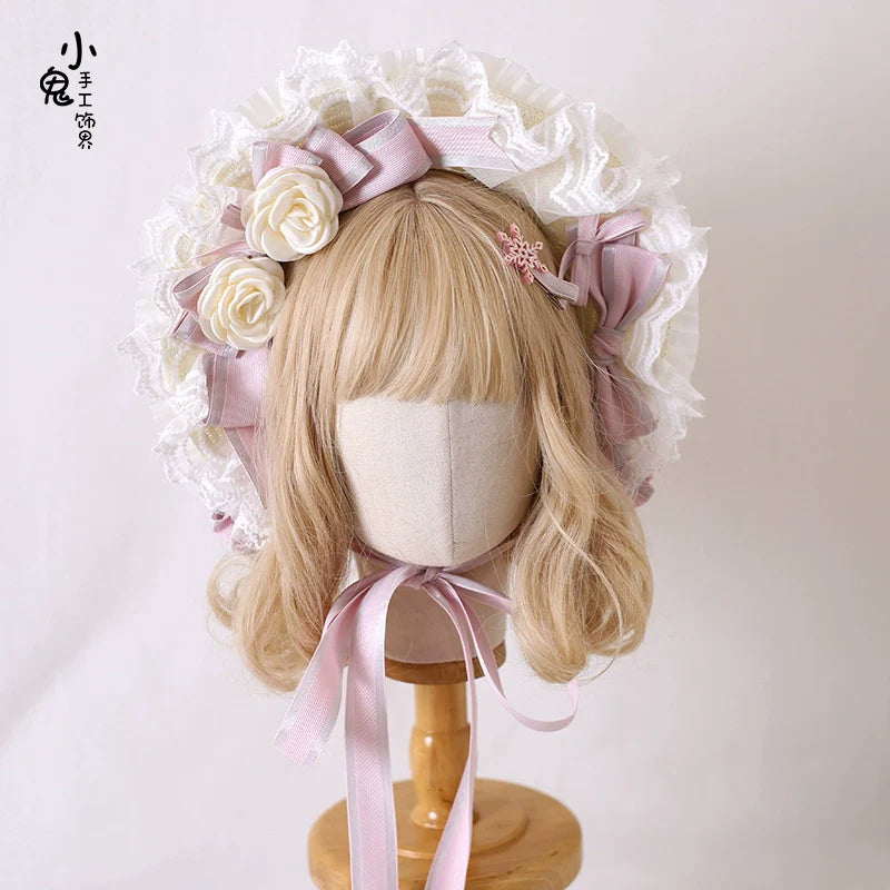 Xiaogui - Sweet Lolita Headdress Pink Handmade Christmas Accessories