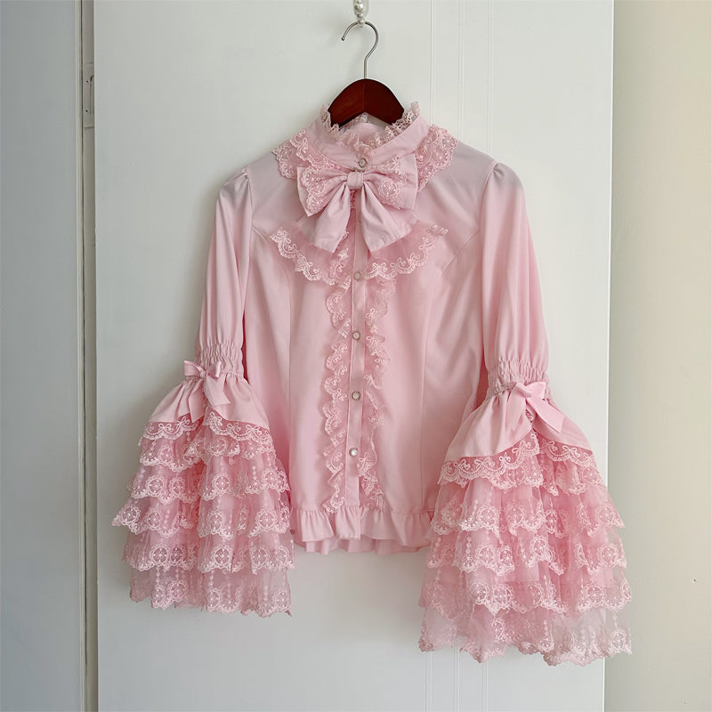 Hanguliang - Spring Awakening - Sweet Lolita JSK and Princess-Sleeved Shirt with Lace Detail