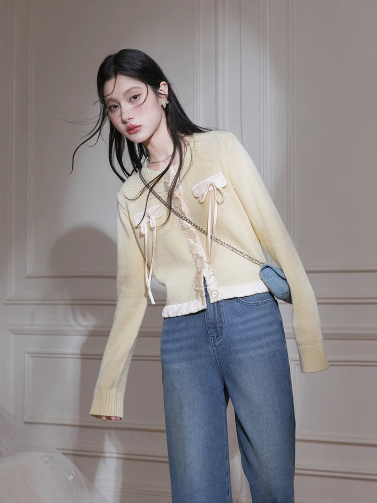 Ribbon wool cardigan【s0000007211】