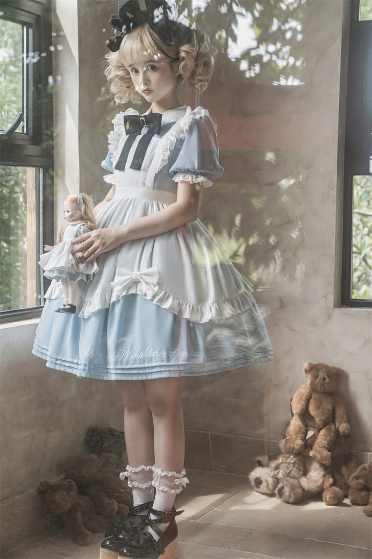 Letters from Unknown Star - Sweet Alice - Short Sleeves Maid Lolita OP