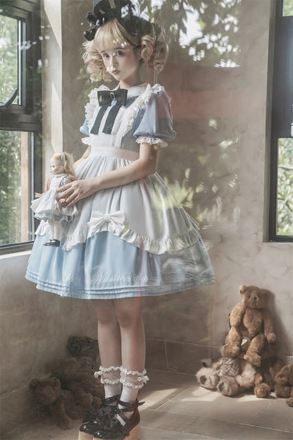 Letters from Unknown Star - Sweet Alice - Short Sleeves Maid Lolita OP