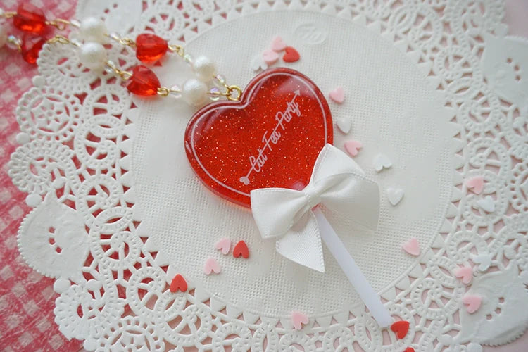 Cat Tea Party - Sweet Lolita Necklace Heart-Shaped Lollipop Necklace