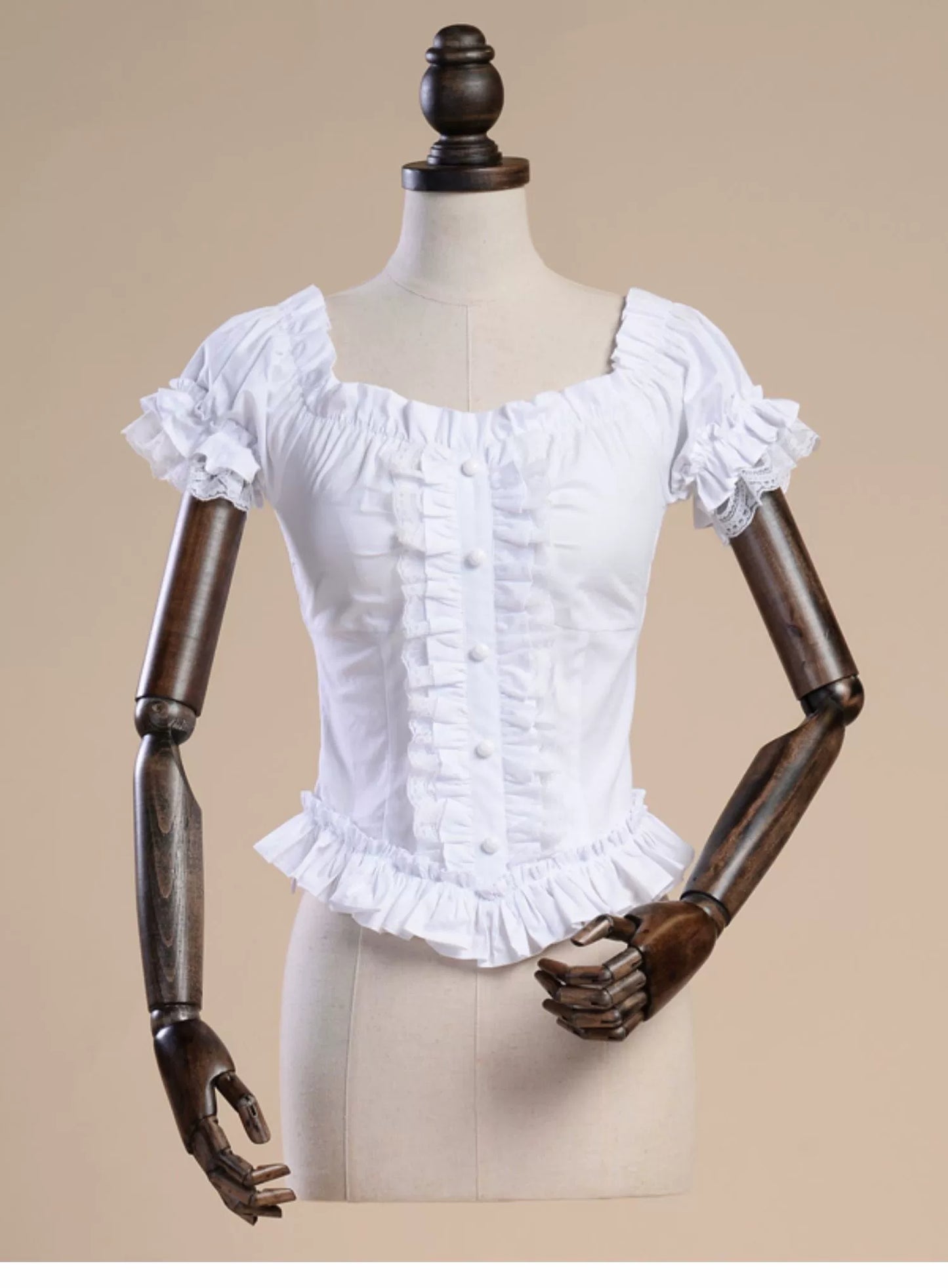 Lace Garden - Elegant Lolita Lace Shirt, Off-Shoulder