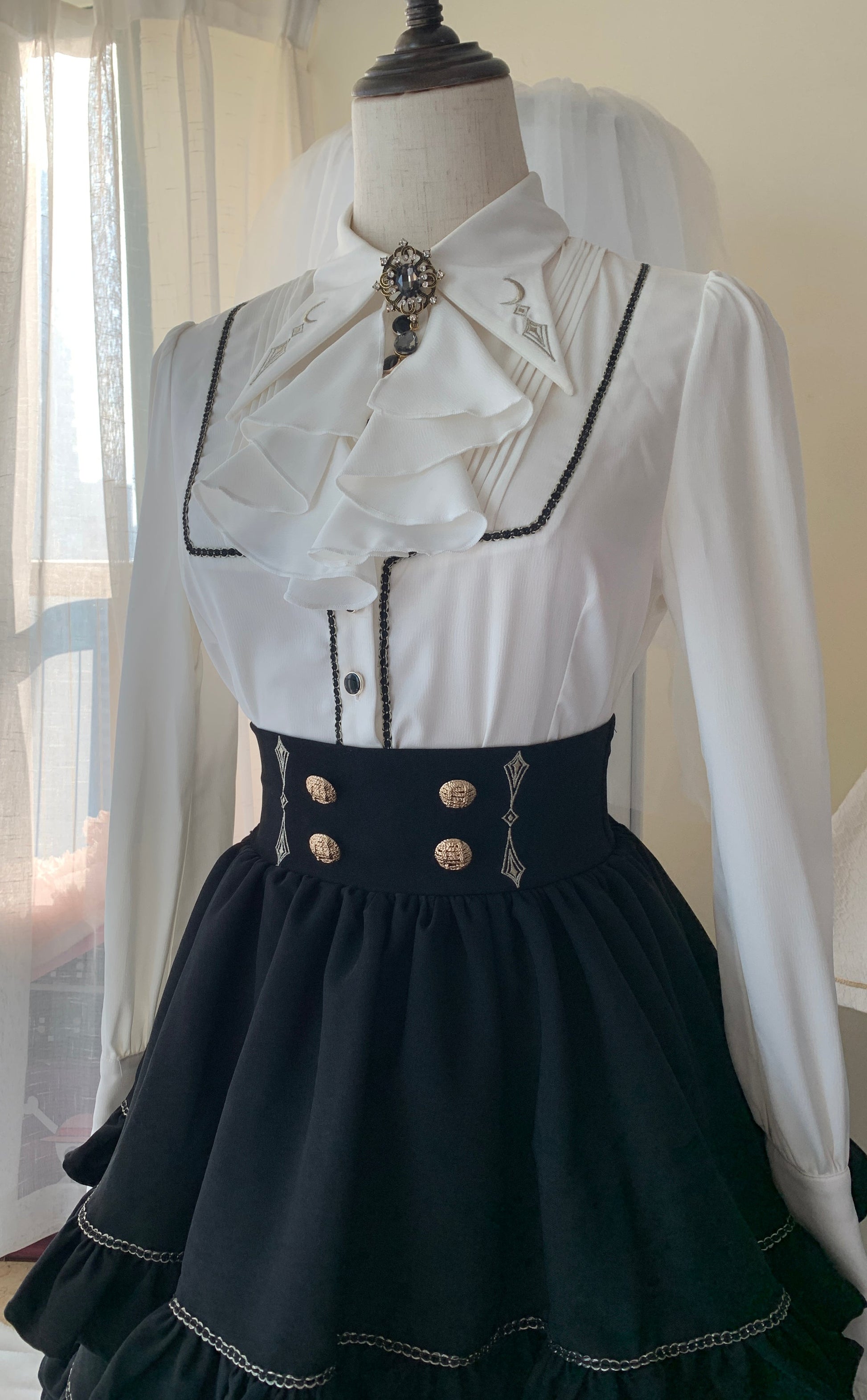 SilentMars - Law of the Fallen Moon - Retro Lolita Vest Coat Suit Knight Style Skirt