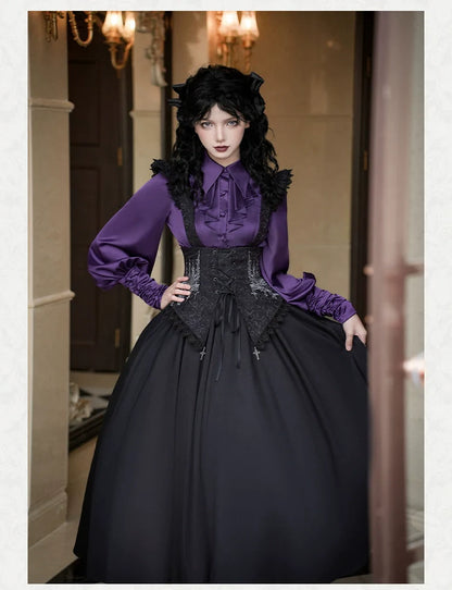 With PUJI - Thorny Night - Gothic Lolita Bust-supporting Skirt With Removable&Adjustable Strap