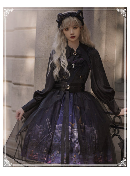 YingLuoFu - Witchville Halloween Gothic Lolita Jumper Dress