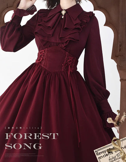 Forest Song - Astris - Classic Lolita SK Double-sided Wearing Fishbone Skirt