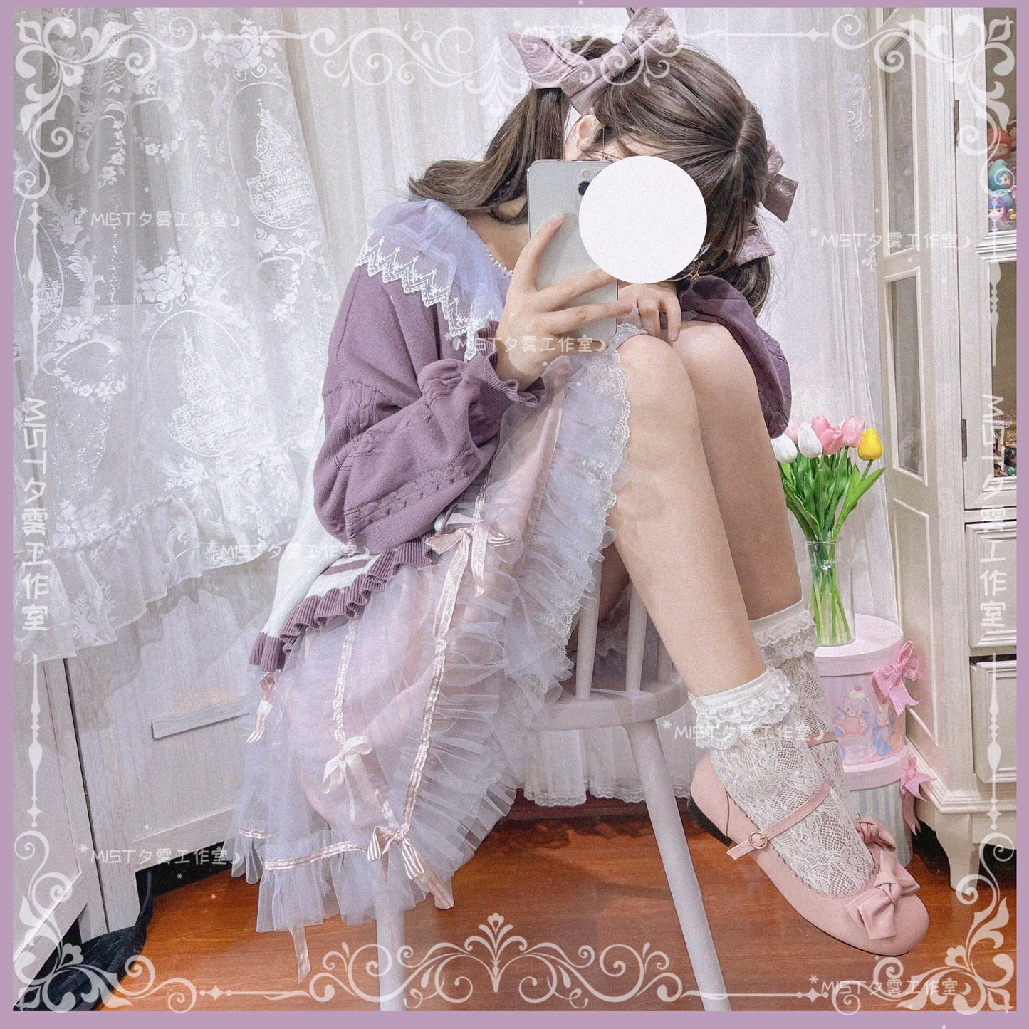MIST - Beating Heart - Sweet Lolita Thick Sweater Coat Puff Sleeve