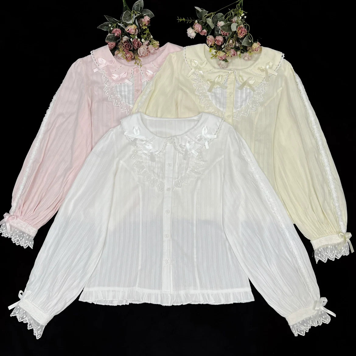 DMFS Lolita - Sweet Lolita Long Sleeve Shirt with Doll Collar