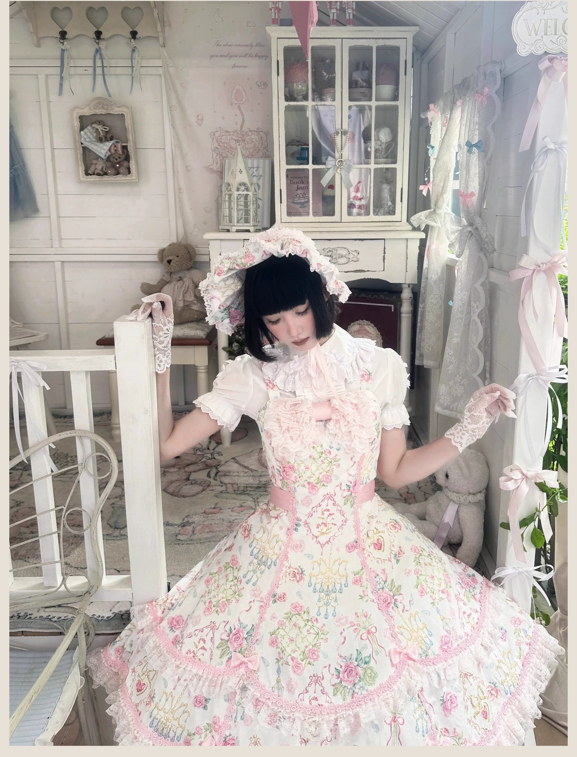 TaTaTa Lolita - Spring 2025 - Old School Lolita Jumper Dress, Floral Prints