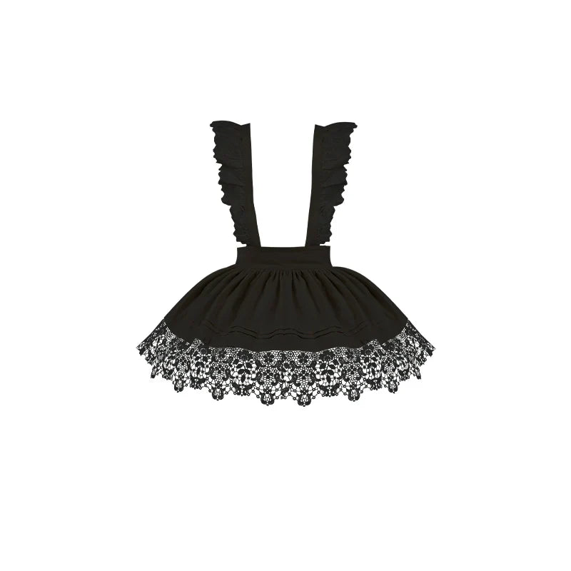 With PUJI - Nocturne SP - Striped Gothic Lolita OP Twin Lolita Dress with Apron