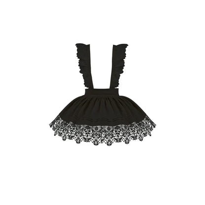 With PUJI - Nocturne SP - Striped Gothic Lolita OP Twin Lolita Dress with Apron