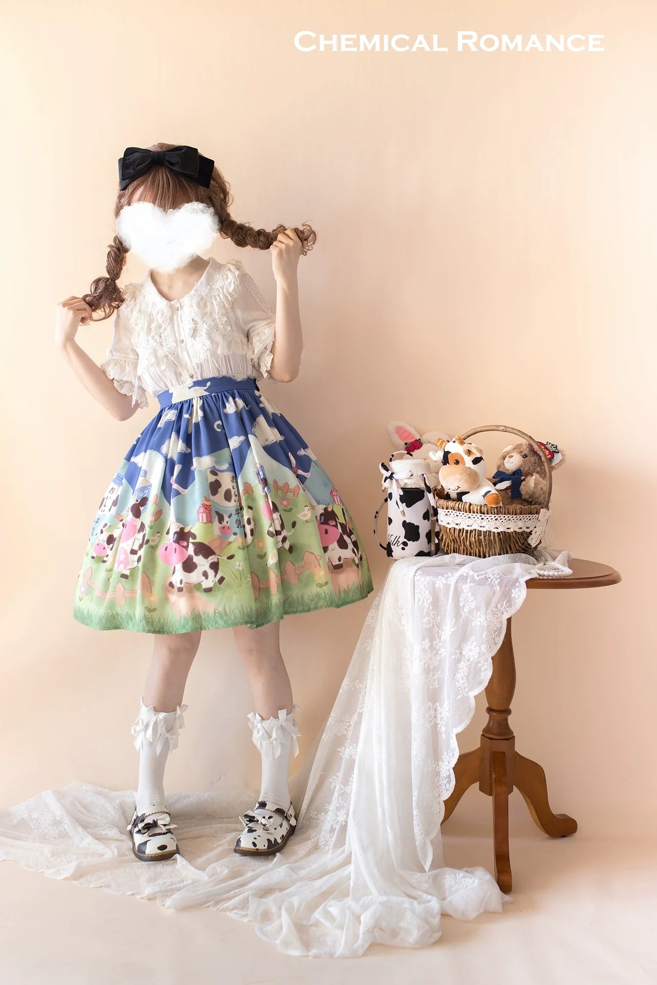Chemical Romance - Sweetheart Farm - Sweet Lolita SK Cow Print Lolita Dress
