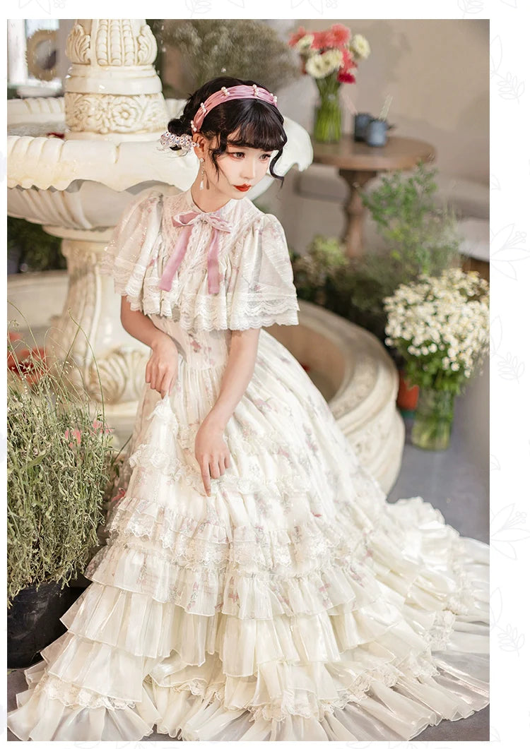 With PUJI - Nanke - Edwardian Collar Classic Lolita OP Dress Outfit