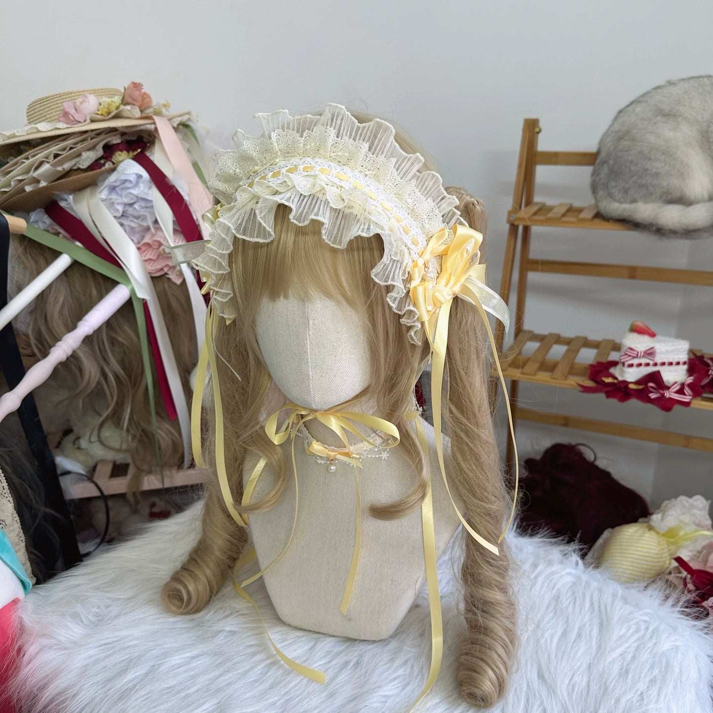 Chestnut Lolita - Sweet Lolita Headdress, Bow and Lace Decoration