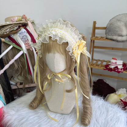 Chestnut Lolita - Sweet Lolita Headdress, Bow and Lace Decoration