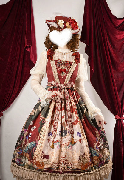 Miss Point - Kaleidoscope - Retro Lolita Dress Oil Painting Print JSK Dress Customized