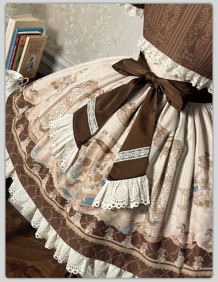 Alice Girl - Sea Salt Fairytale - Sweet Doll-like Lolita OP Animal Printed Lolita Dress