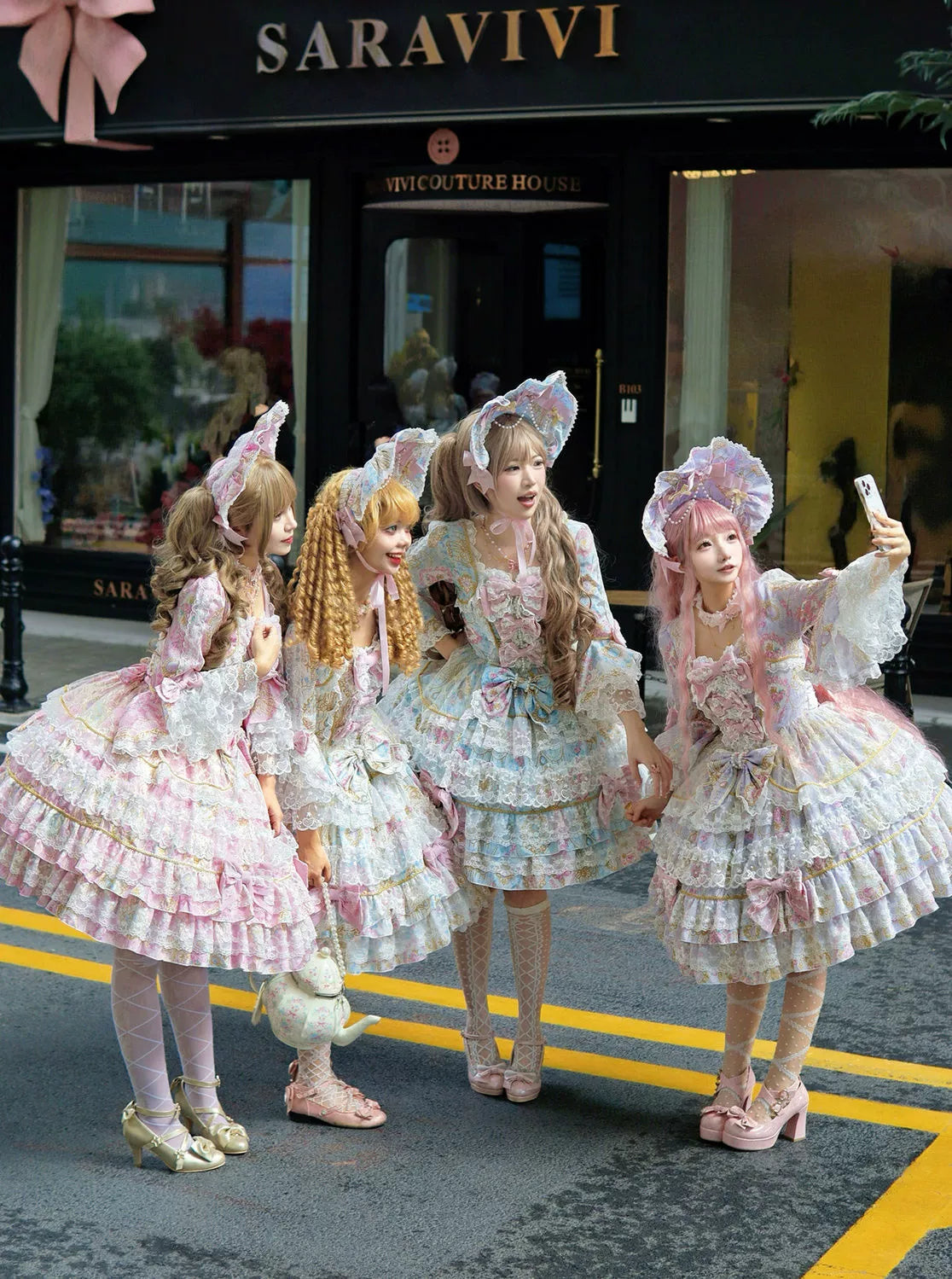 Hanguliang - Candlelight Sonata - Sweet Lolita Long Sleeve OP, Tiered Ruffles