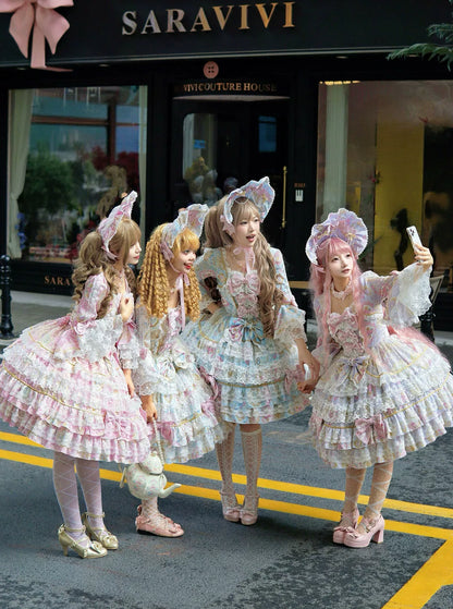 Hanguliang - Candlelight Sonata - Sweet Lolita Long Sleeve OP, Tiered Ruffles