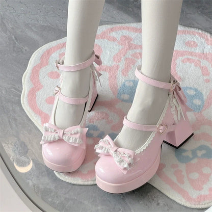 Jiangjiang Biscuit - Elegant Lolita High Heel Shoes Round Toe Low Cut