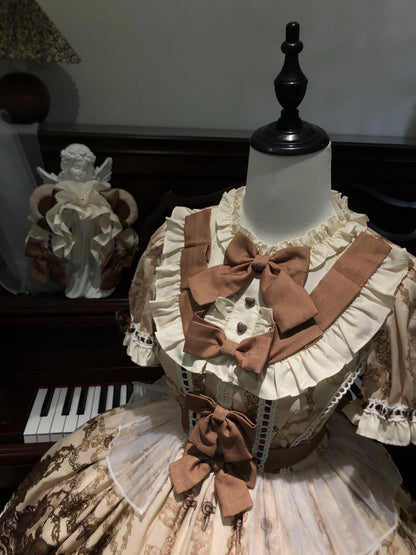 Doll Poem - Old School Lolita Printed OP, Zipper Clousure