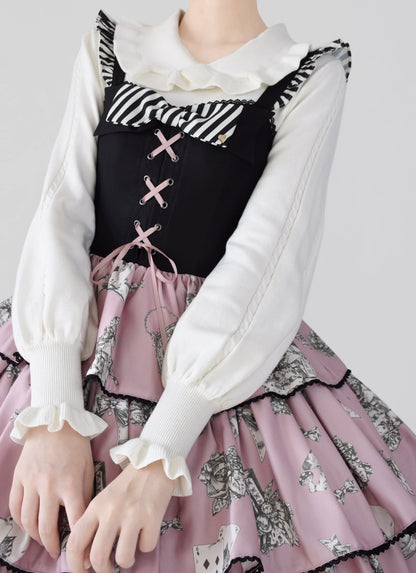 MIST - Japanese Style Lolita Sweater Puff Sleeves Knit Undershirt