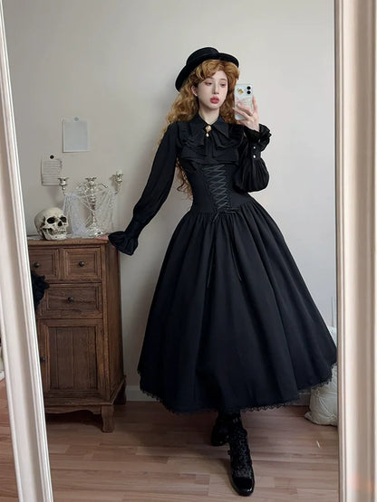 Forest Song - Astris - Reversible Classic Lolita High Waist Fishbone Skirt