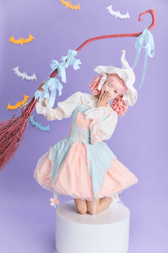 Lemon Honey - Halloween Gothic Lolita Jumper Dress, Pumpkin-inspired Dress