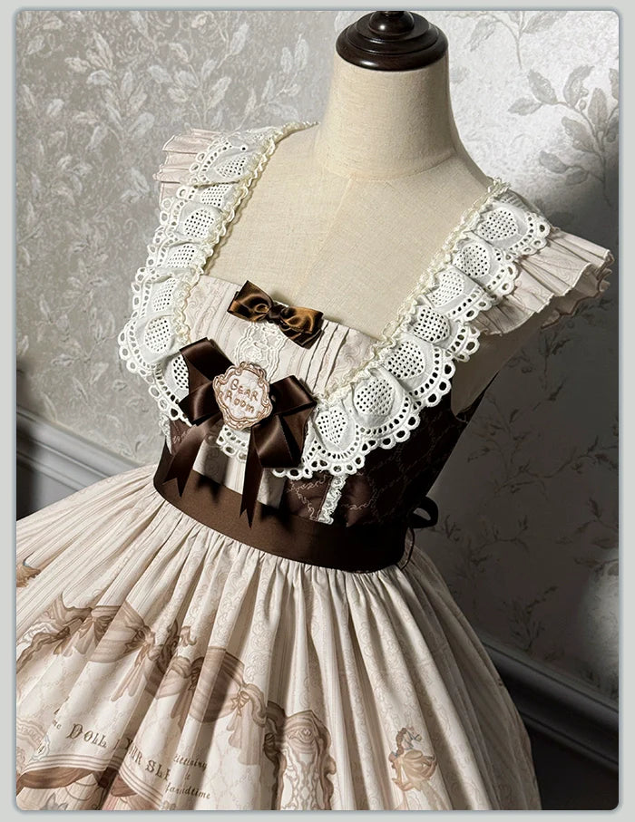 Alice Girl - Sea Salt Fairytale - Sweet Lolita JSK Doll-like Lolita Printed Dress