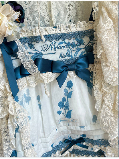 NanShengGe - Mulberry Poem - Country Lolita Printed Dress with Cardigan Set