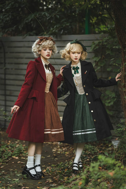 Miss Point - Golden Movement - Elegant Lolita Woolen Coat Quilted Overcoat Customized