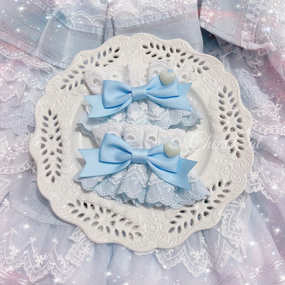 CheeseCat - Creamy Celestial - Sweet Lolita Cuffs Handmade Lace Cuffs