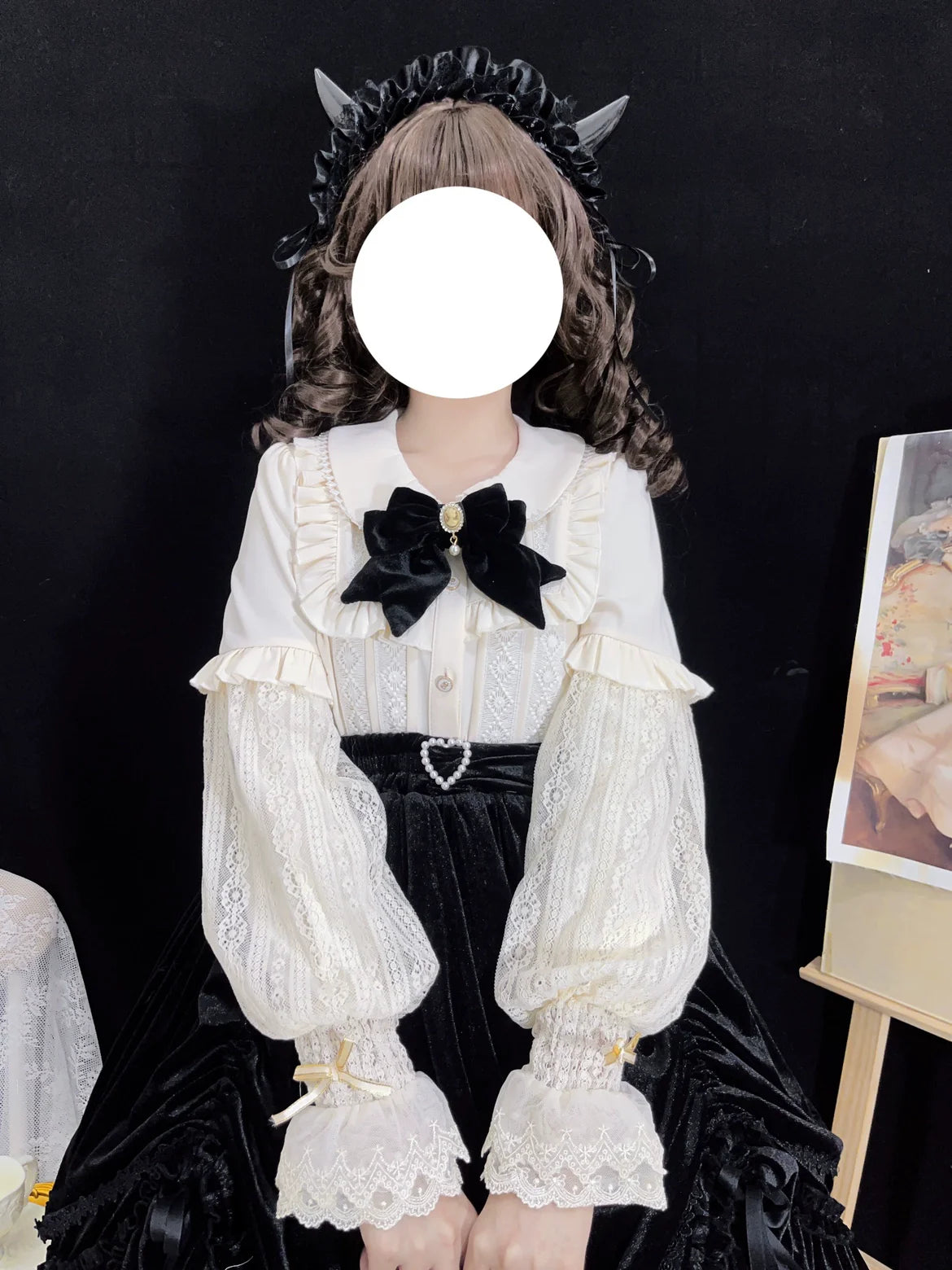 DMFS Lolita - Vintage Lolita Mutton Leg Sleeve Blouse Doll Collar Shirt