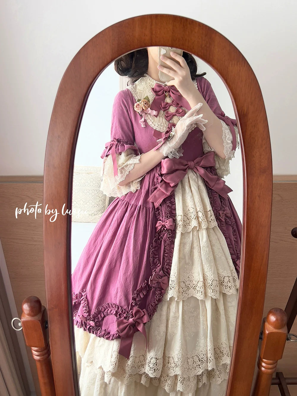 Miss Point - Lilyka Garden - Classic Lolita OP Dress Set Elegant Floral Wall Princess Sleeve