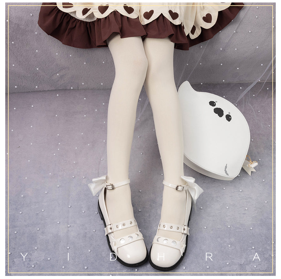 Yidhra - 120D Daily Lolita Velvet Spring Leggings, Solid Color