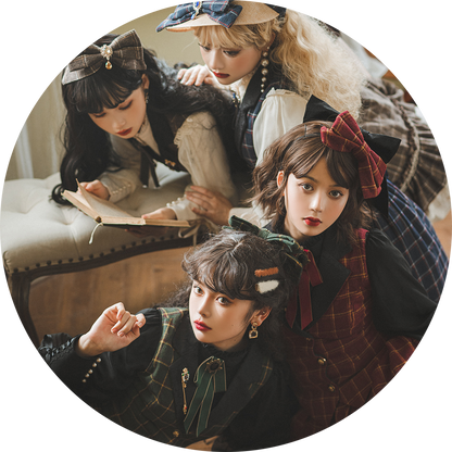 Miss Point - Rose - Elegant Lolita Pliad Print Vest Customized