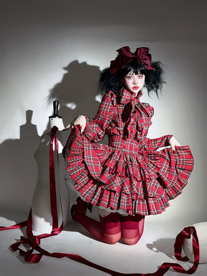 CATCOCOON - Humanoid Gift Box - Christmas Plaid Lolita Blouse & SK