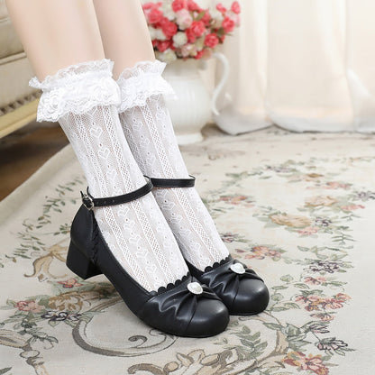 Sosic - Shell Dew - Sweet Lolita Bow Round Toe Shoes