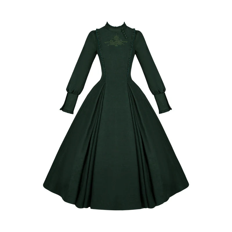 With PUJI - Letter and Poetry ﾂｷ Abyss Clinic - Gothic Lolita Green Dress Set