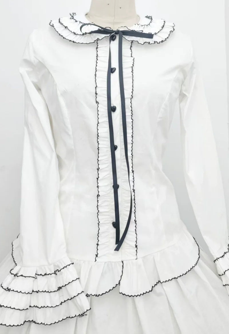 Sweet Angel - Cotton Sweet Lolita Shirt, Flared Cuffs