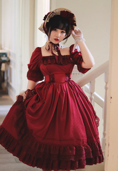 Sweet Wood - Nyx's Kiss - Plus Size Classic Lolita Short-sleeved OP Dress