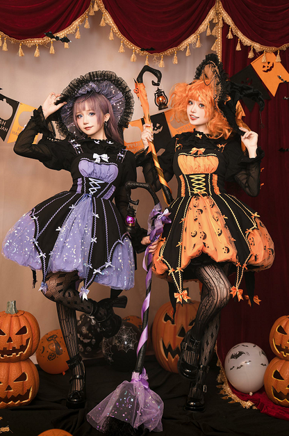 Lemon Honey - Halloween Gothic Lolita Jumper Dress, Pumpkin-inspired Dress