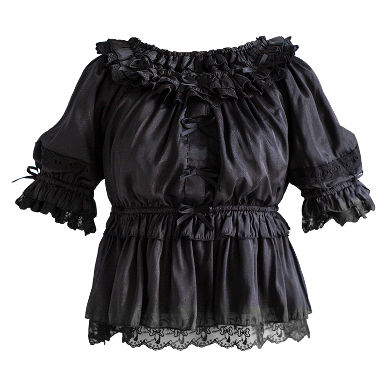 OCELOT - Sweet Lace Lolita Blouse Double-Wear Short Sleeves Shirt