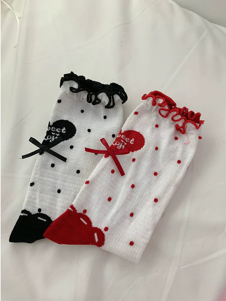 Roji Roji - Sweet Lolita Socks Cute Lolita Short Socks With Polka Dot