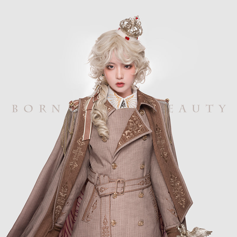 Youpairui - Sheffield - British Military Ouji Lolita Long Coat Full Set