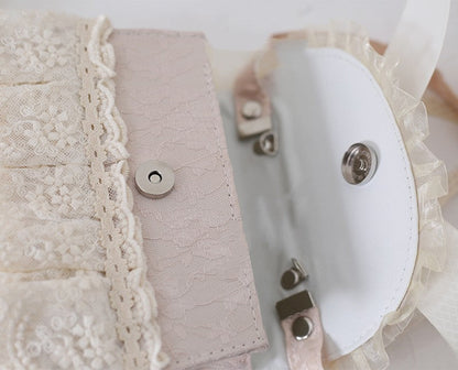 Xiaogui - Elegant Lolita Bag Daisy Pearl Chain Lace Handbag