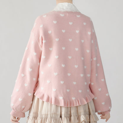 MIST - Little Heart - Sweet Lolita Thick Cardigan Sweater Coat
