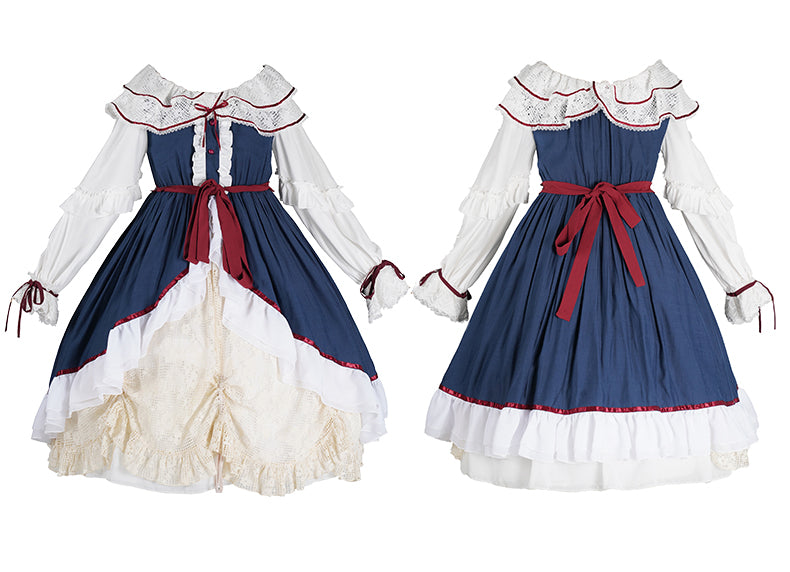 With Puji・朶now White - Lolita Flounce Hemline OP Dress